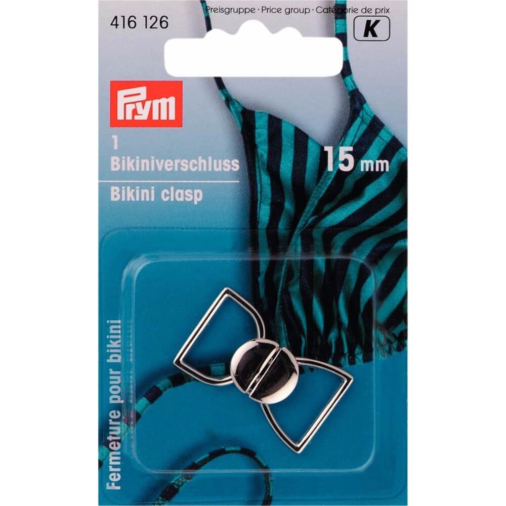 Prym Bikini-ceintuursluiting staal haak 15mm - 5st