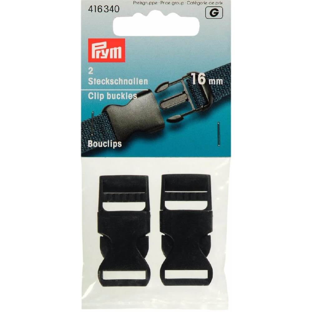 Prym Klikgespen sterk kunststof 16mm zwart - 5x2st
