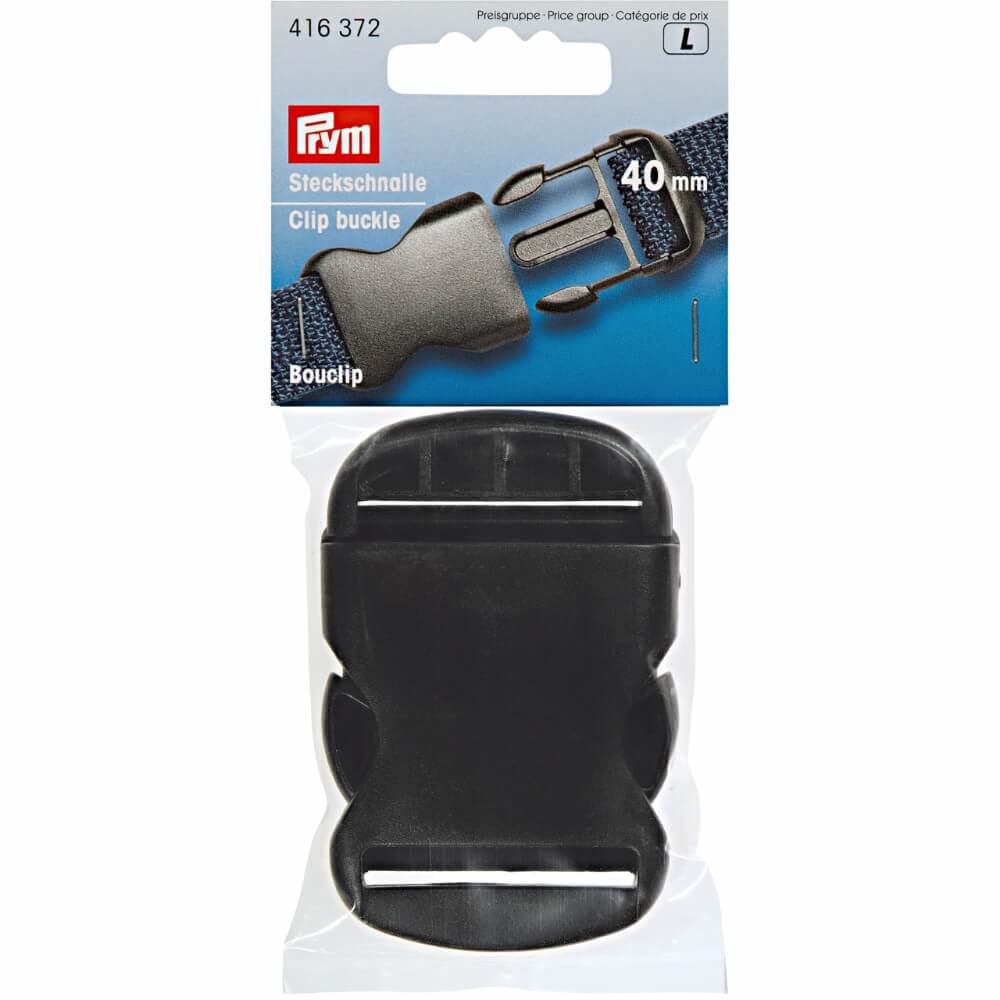 Prym Klikgespen sterk kunststof 40mm zwart - 5st