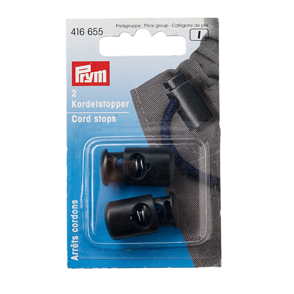 Prym Cord stopper 1-hole black - 5x2pcs