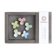 Cohana Flower push pins of oyster shell - 1x5pcs