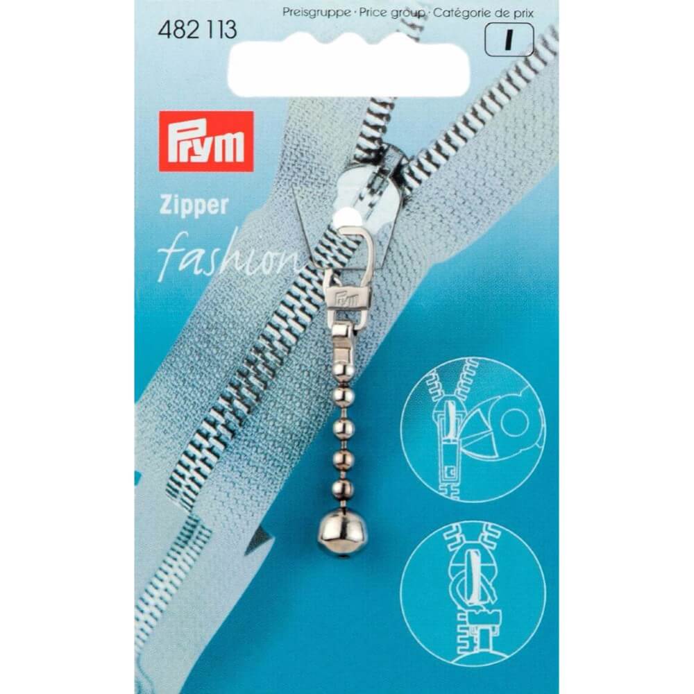 Prym Ritsenschuiver kogelketting zilver - 5st