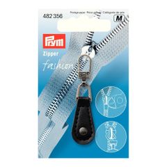 Prym Zipper round skai-leather black - 5pcs