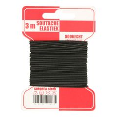 Soutache Gummiband schwarz - 10x3m