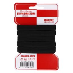 Rote Karte Gummiband 10mm schwarz - 10x5m