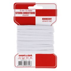 Braided elastic 6mm white - 10x10m