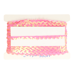 Elastic ribbon with sequins 20m - pink