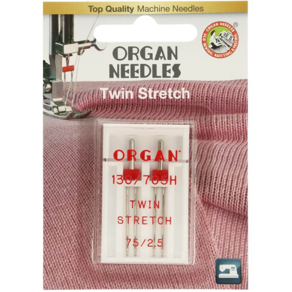 Organ Needles Tweeling stretch 2 naalden 75-2.5 - 20st