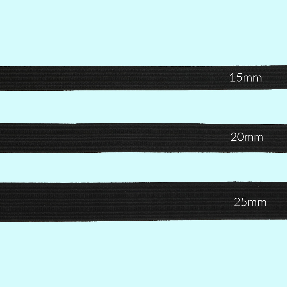 Pyjama elastiek bundel 15-25mm zwart - 20x2,5m