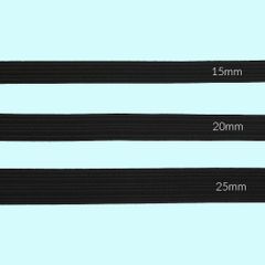 Pyjama Gummiband gebunden 15-25mm schwarz - 20x2,5m