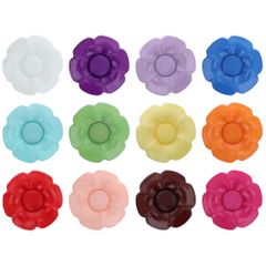 Button flower interch. heart size 60 - 37.50mm - 12x25pcs
