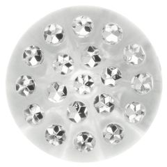 Button transparant w. rhinestones - 30-50pcs