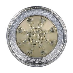 Button ice crystal with metal rim - 25pcs