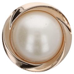 Button pearl in metal 28" - 50pcs - GO