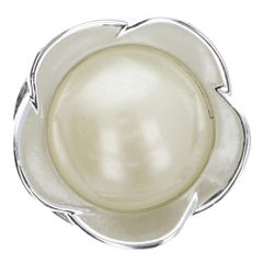 Knoop parel in bloem metaal 18" - 50st - Zilver