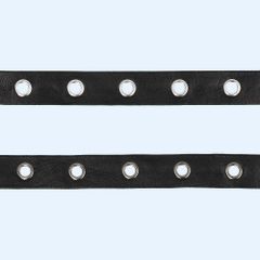 Ösenband Lederimitat 20mm schwarz - 10m