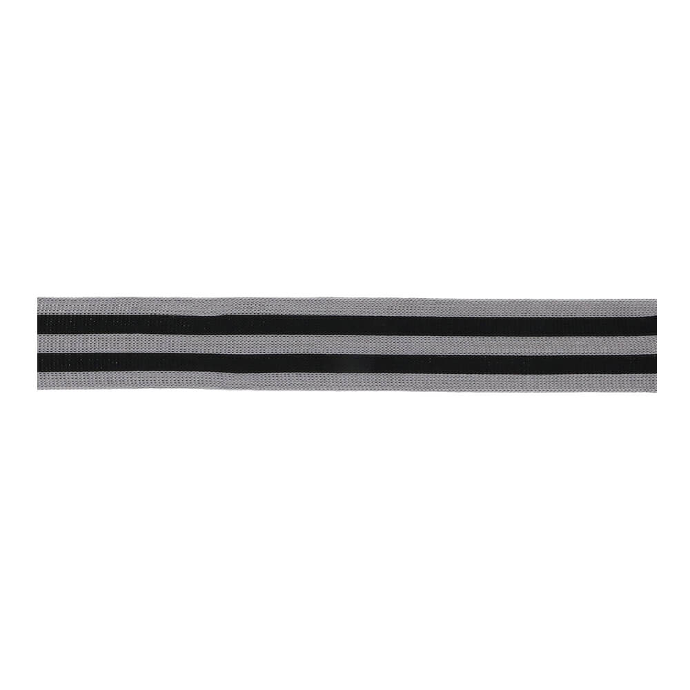Flexibel band gestreept 35mm grijs-zwart - 25m