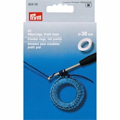 Prym Crochet rings plastic flat 36mm - 3x50pcs