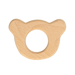 Houten berenhoofd ring 65x45mm - 5st