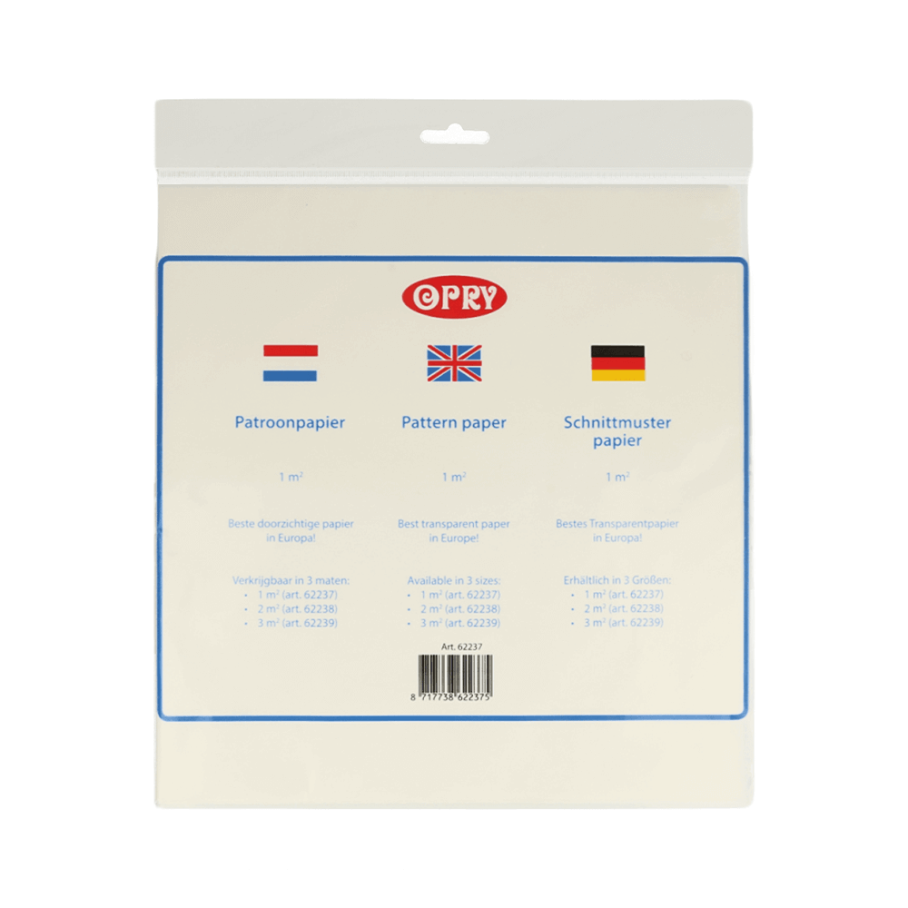 Opry Patroonpapier 1-3m2 transparant - 50-100st