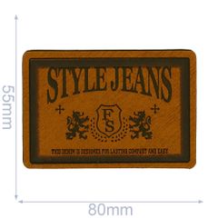 Kunstleder Label Style Jeans 80x55mm - 5Stk - 01
