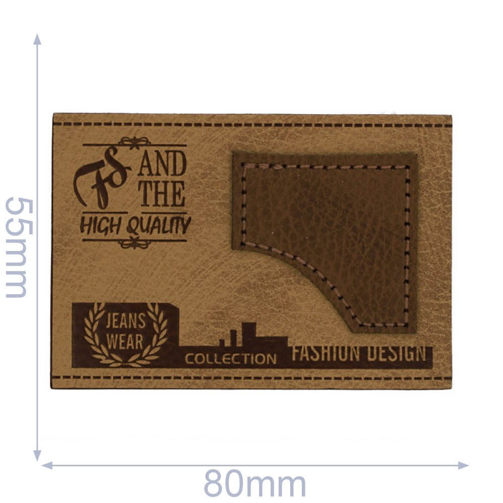 Skai-leren label FS 80x55mm - 5st