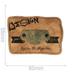 Kunstleder Label Design 80x55mm - 5Stk