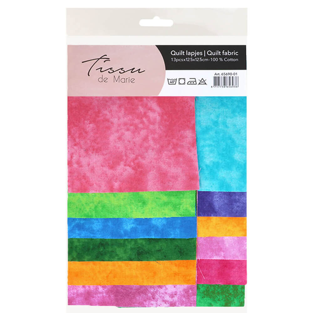 Tissu de Marie Stof katoen gewolkt 12,5x12,5cm - 10st