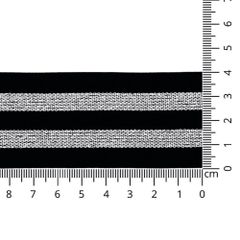 Gummiband gestreift Silber Lurex 40mm - 10m