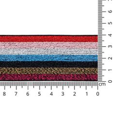 Elastiek gestreept multicolour lurex 40mm - 10m