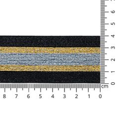 Gummiband gestreift Gold-Silber Lurex 40mm - 10m