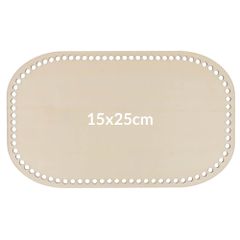 Wooden bag bottom rectangle perforated 15x25cm - 5pcs