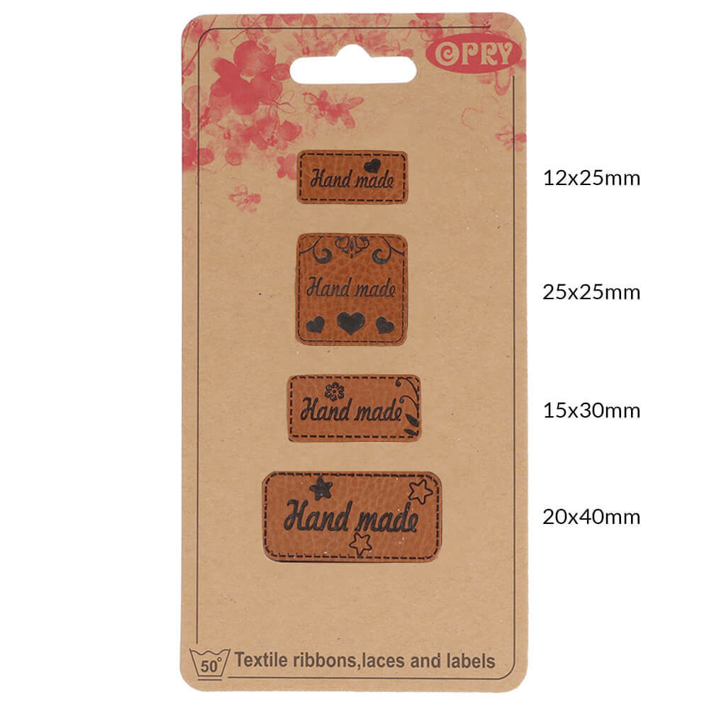 Opry Skai-leren labels - 5x4st