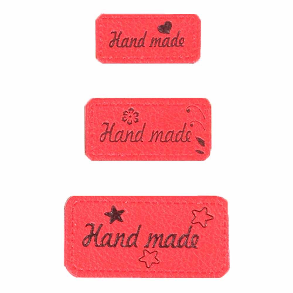 Opry Skai-leren labels handmade - 5x3st