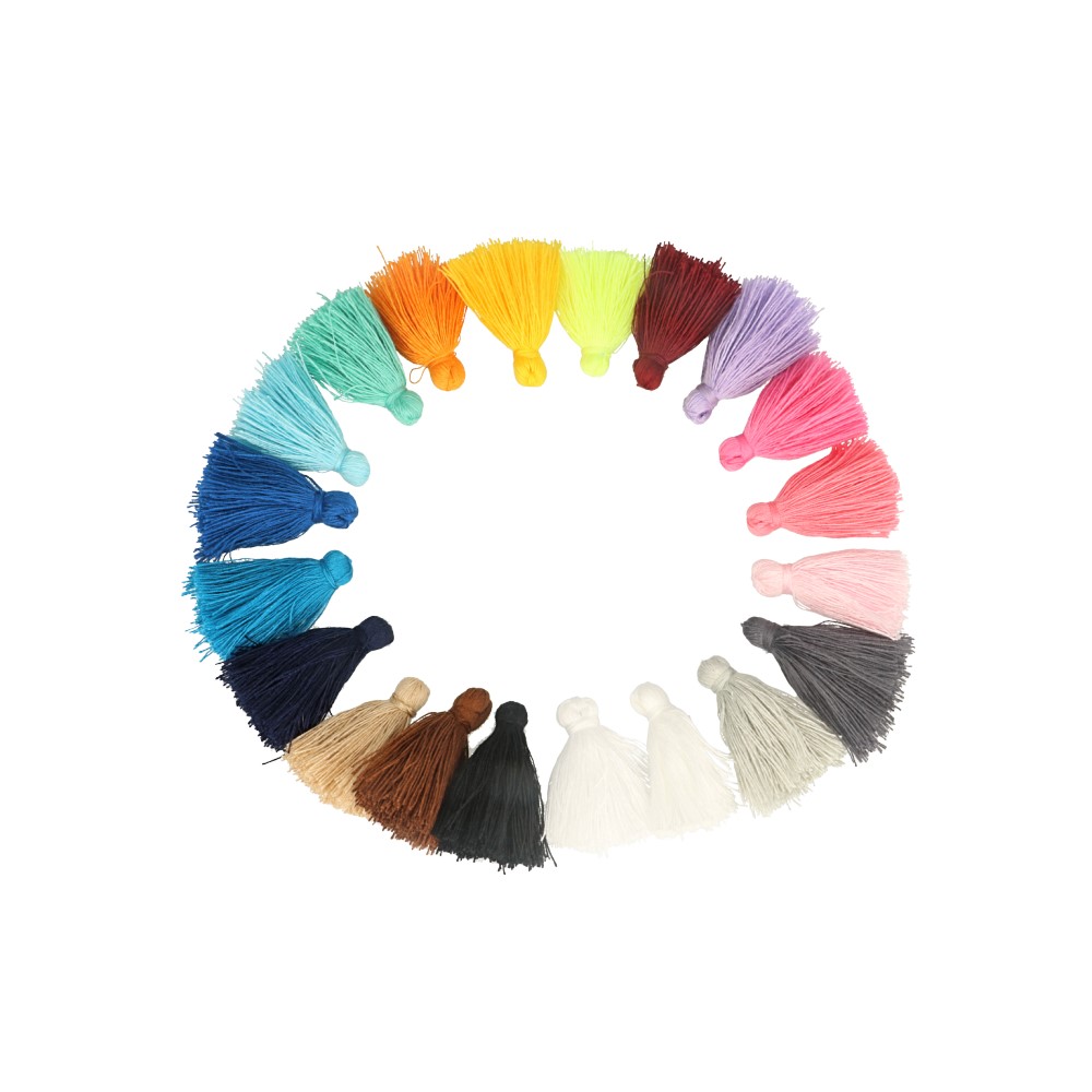 Kwastjes mat 4,5cm lang - 5st x 20 kleuren