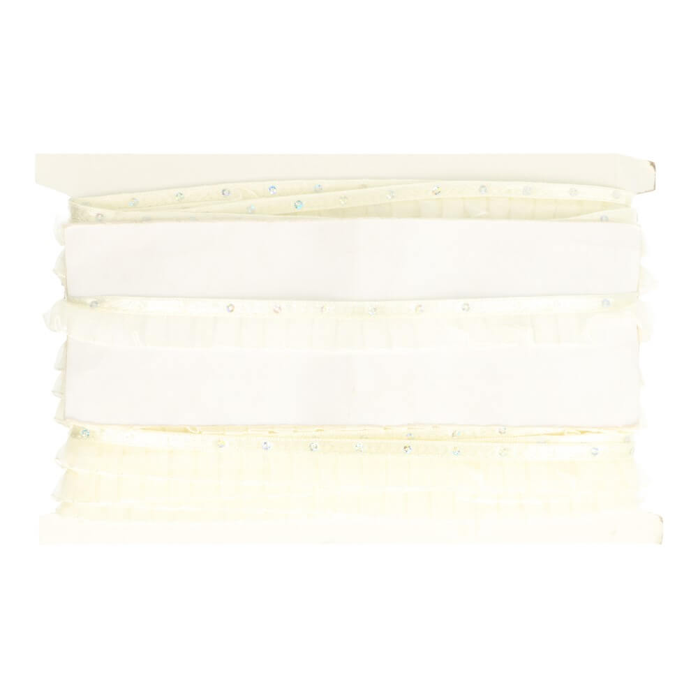 Rüschenband mit Pailletten 15mm- 23m