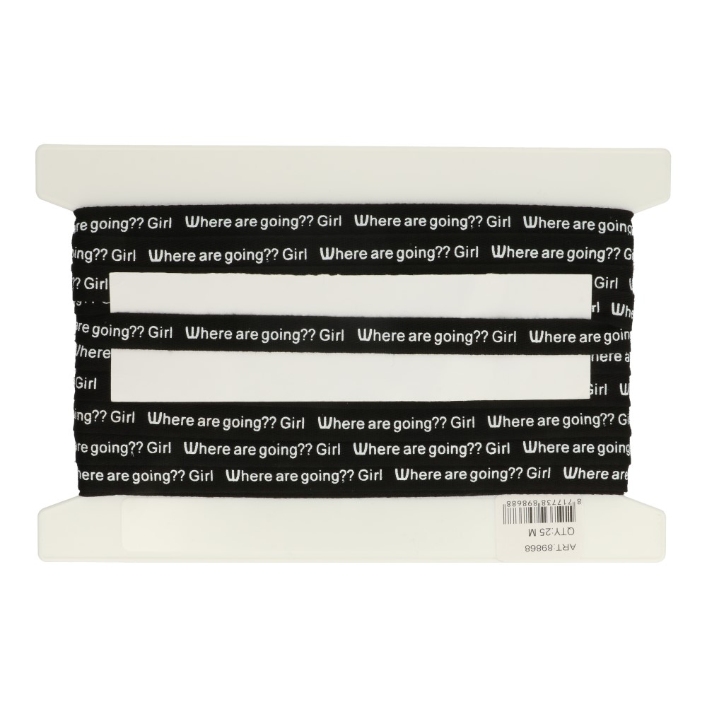 Band mit Buchstaben bedruckt 25 m