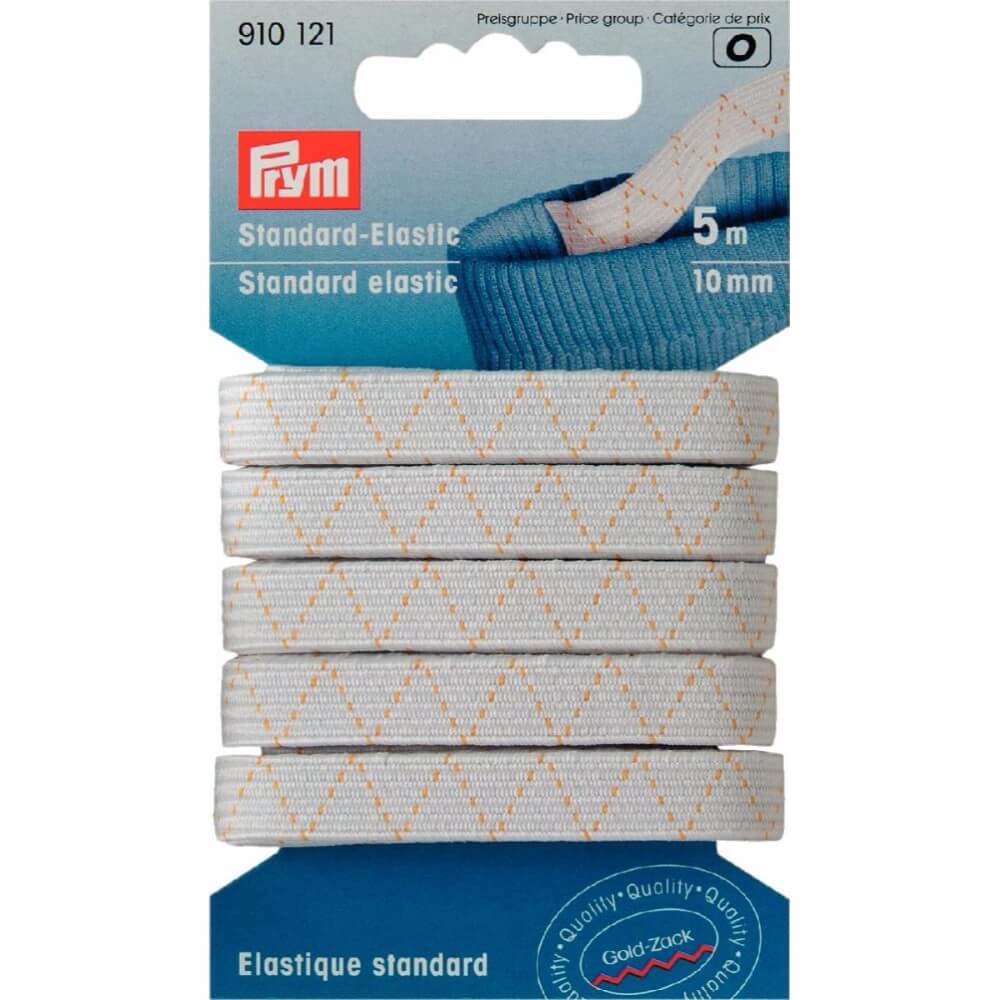 Prym Standaard elastiek 10mm wit - 5x5m