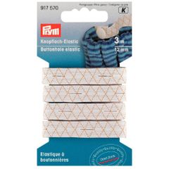 Prym Knoopsgatelastiek 12mm wit- 5x3m