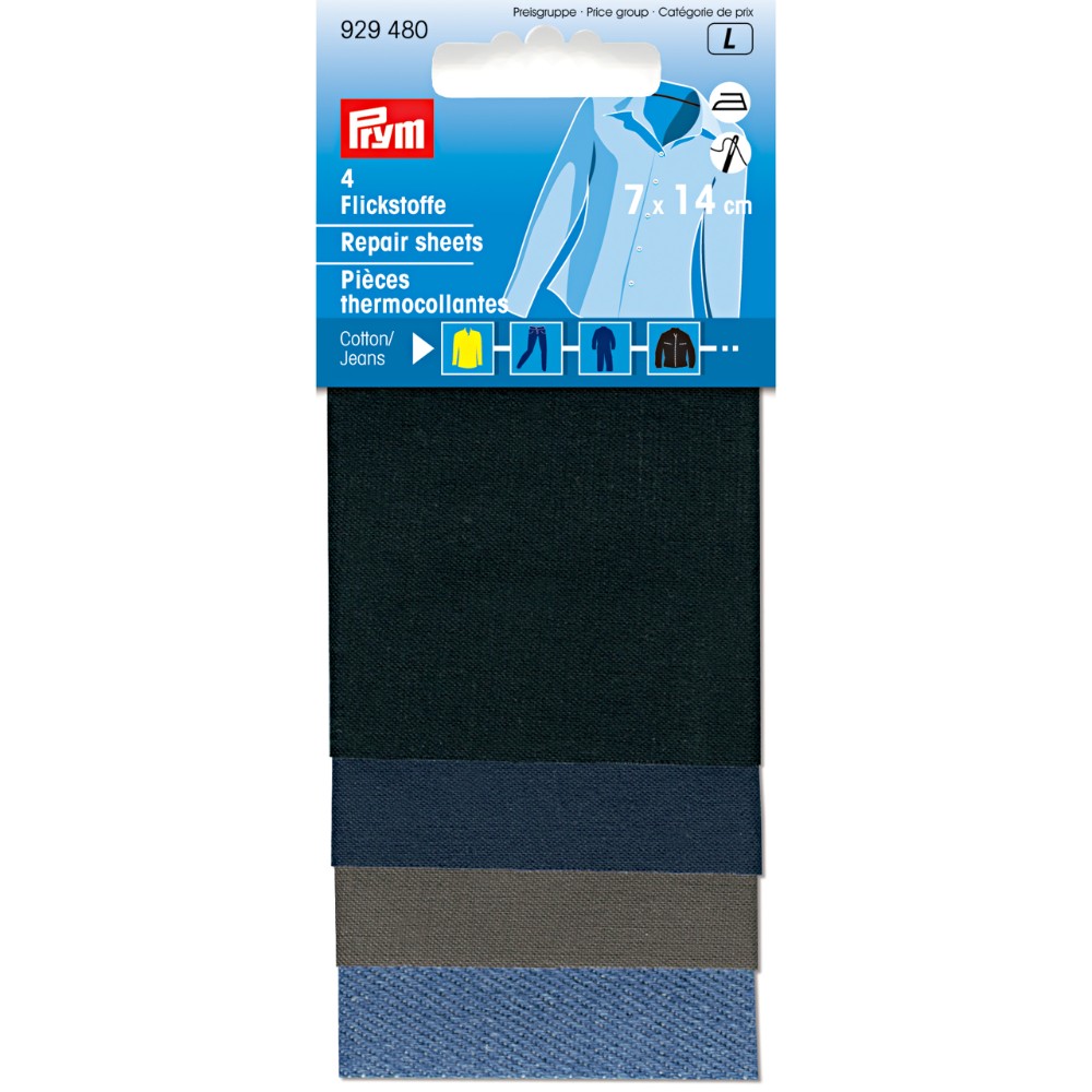 Prym Iron-on repair sheet cotton 14x7cm assorted - 5pcs