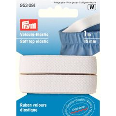 Prym Velour-Elastic 15mm weiß - 5x1m