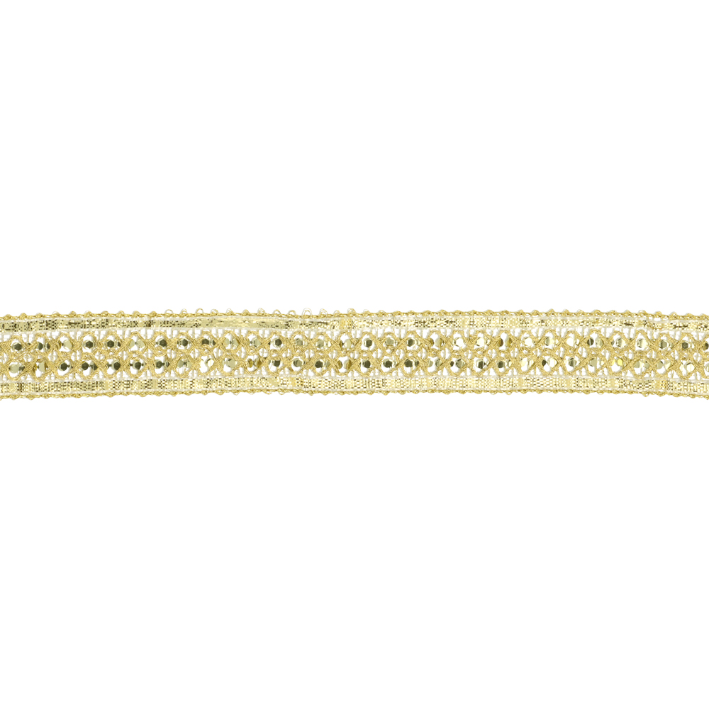 Ribbon with sequins light gold - 9m