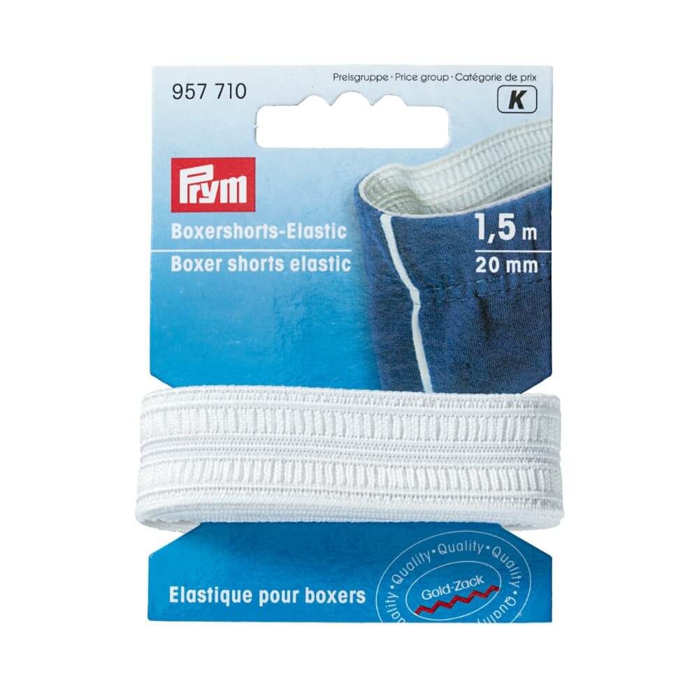 Prym Boxershorts elastic 20mm white - 5x1.5m