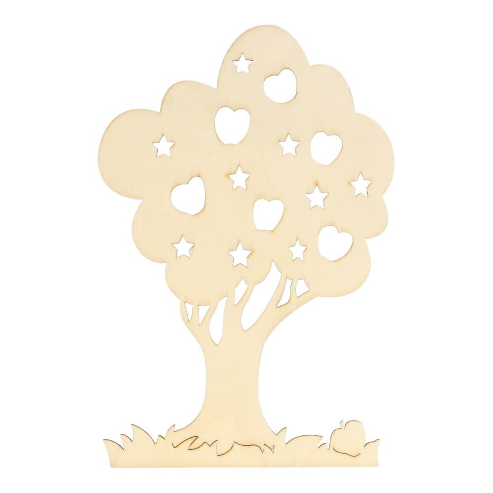 Wooden ornament tree 16cm - 5pcs