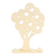 Holz Ornament Baum 16cm - 5Stk