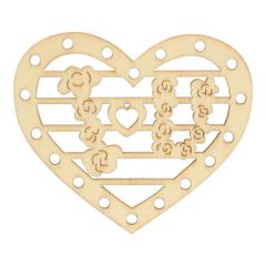 Wooden ornament heart 7cm - 10pcs