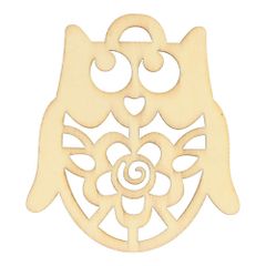 Holz Ornament Eule 6cm - 10Stk