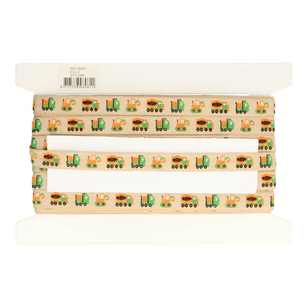 Ribbon construction vehicle orange-green or yellow-red-  25m