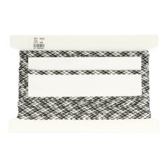 Flache Schnur doppelt-dick schwarz-weiß meliert - 25m