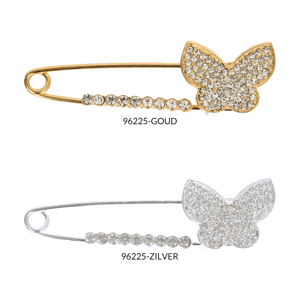 Kiltspelden strass vlinder - 5st